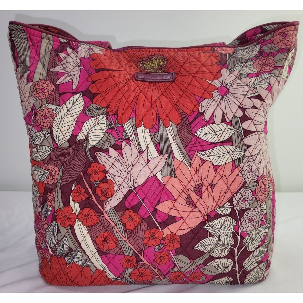 Vera Bradley Women's Floral Quilted Tote‎ Bag Bohemian Blooms Red Pink Retired